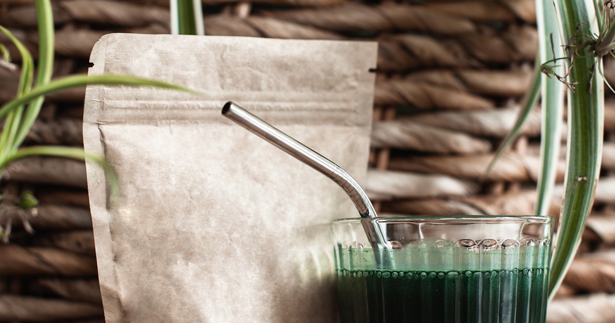 Spirulina en polvo verde, suplemento natural